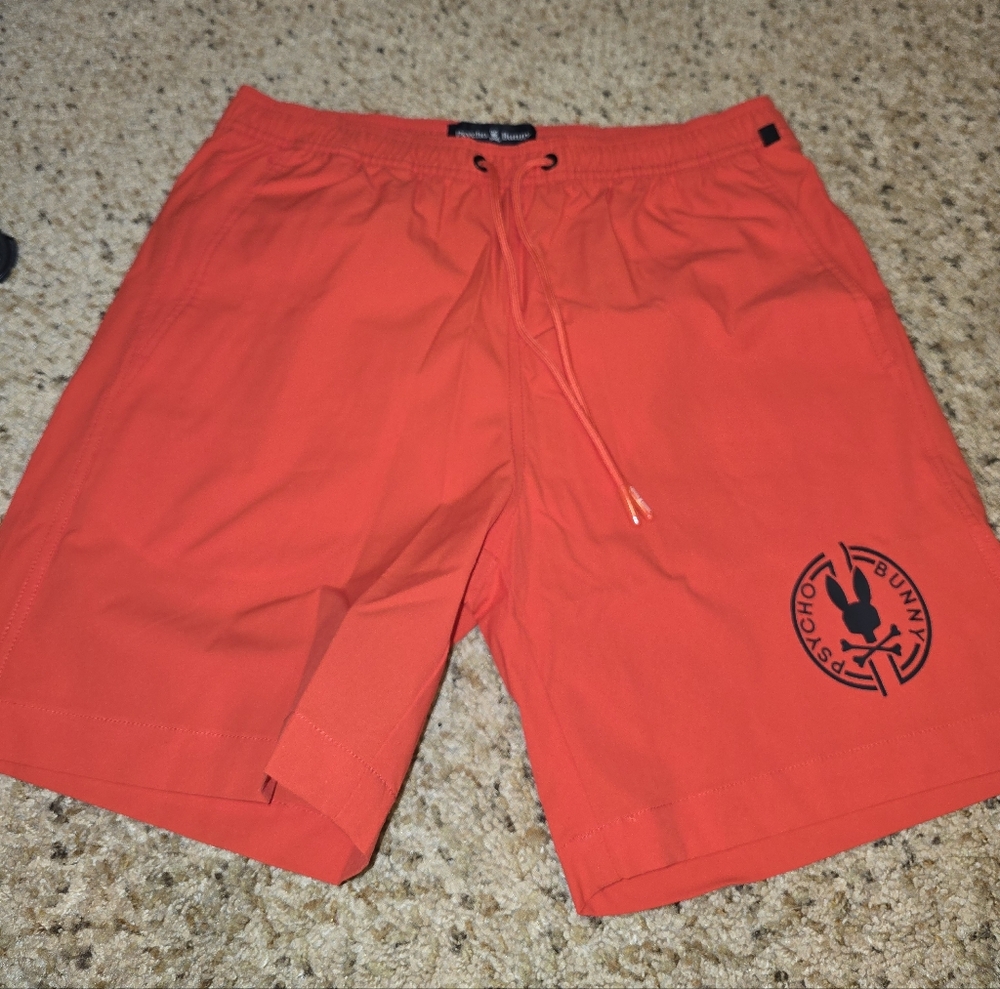 Psycho Bunny Men's Red Swim/Board Shorts